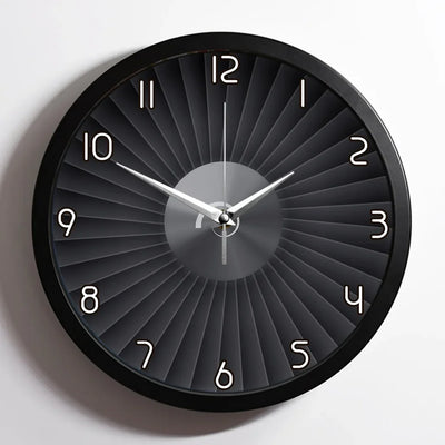 Jet Engine aviation design on premium wood and metal wall clock.