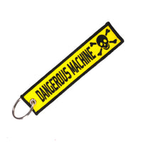 Thumbnail for Dangerous Machine aviation fashion key chain in polished metal.