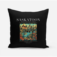 Thumbnail for SASKATOON - Poster - Pillow - Black