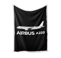 Thumbnail for The Airbus A220 Bed Blankets & aviation print on soft fleece blanket.