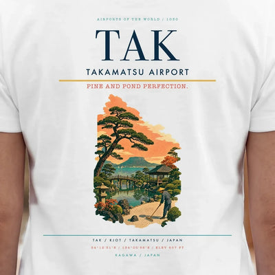 Takamatsu Airport (TAK) double-side t-shirt design close-up cover