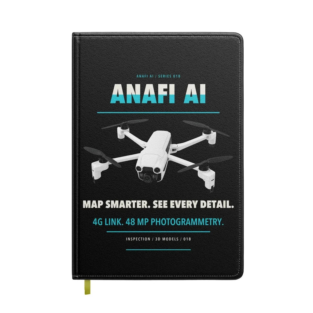 Parrot ANAFI Ai design on black notebook