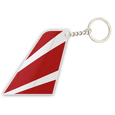 Air Mauritius aviation shaped key chain, durable metal alloy.