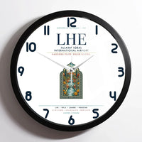 Thumbnail for Allama Iqbal International Airport Lahore (LHE) design on white framed wall clock