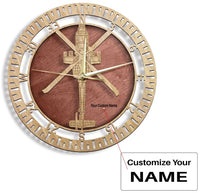 Thumbnail for Boeing AH-64D APACHE aviation design on premium wood wooden wall clock.