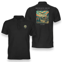 Thumbnail for VINTAGE G4325 - The Meadow Circuit - Double-Side Polo T-Shirt design on black