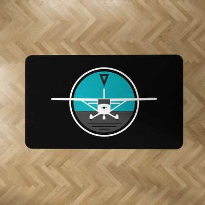 Cessna & Gyro aviation design on durable carpet pile with non-slip backing rectangle carpet floor mat.