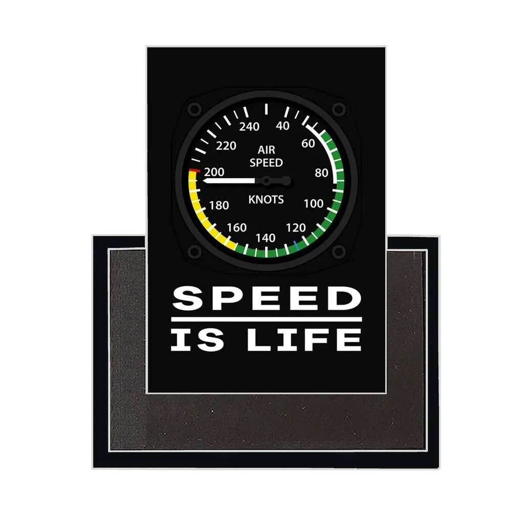 Speed Is Life aviation design magnet in strong neodymium core.