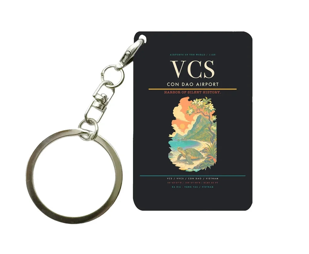 Con Dao Airport (VCS) design on black key chain