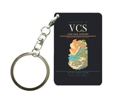 Con Dao Airport (VCS) design on black key chain