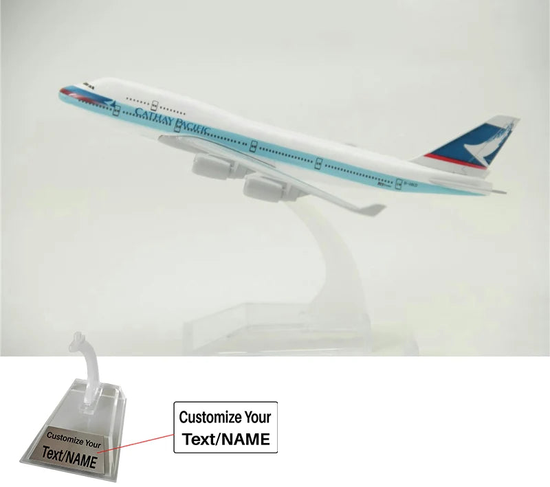 Cathay Pacific Boeing 747 Airplane Model (16CM) aviation themed 16-18cm scale model aircraft, diecast metal.