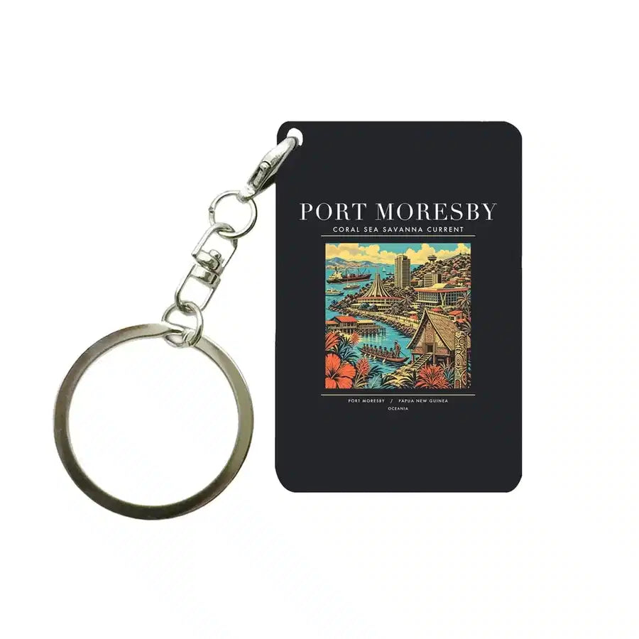 PORT MORESBY - Poster - Key Chain - Black