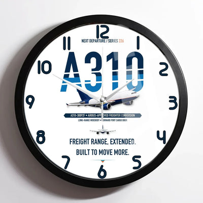 Airbus A310-300P2F design on white framed wall clock