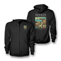 Thumbnail for DOOLIN - Poster - Zipped Hoodie - Black