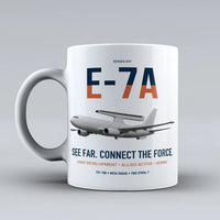 Thumbnail for E-7A Wedgetail design on white ceramic mug, double-side print
