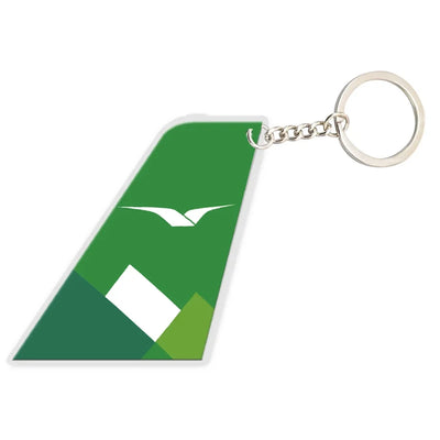 Wideroe Airlines aviation shaped key chain, durable metal alloy.