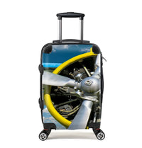 Thumbnail for Double-Decker Airplane's Propeller Cabin Size aviation luggage in durable shell.