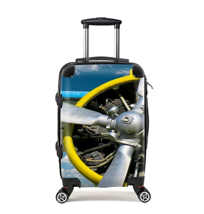 Double-Decker Airplane's Propeller Cabin Size aviation luggage in durable shell.