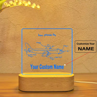 Thumbnail for How Planes Fly aviation themed night lamp, premium acrylic with LED.
