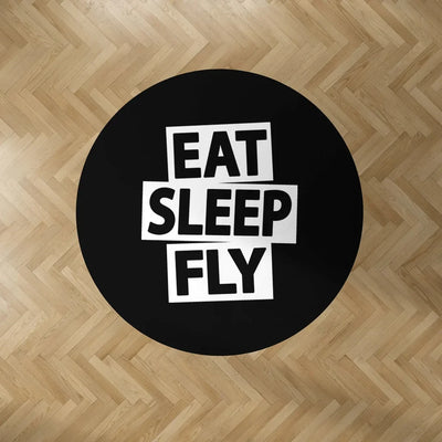 Eat Sleep Fly Carpet & Floor Mats (Round) aviation design on durable carpet pile with non-slip backing round carpet floor mat.