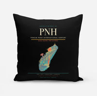 Thumbnail for Phnom Penh International Airport (PNH) design on black pillow