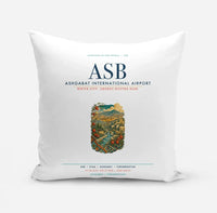 Thumbnail for Ashgabat International Airport (ASB) design on white pillow
