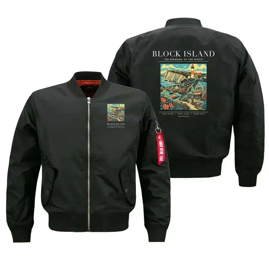 BLOCK ISLAND - Poster - Bomber Jacket - Black