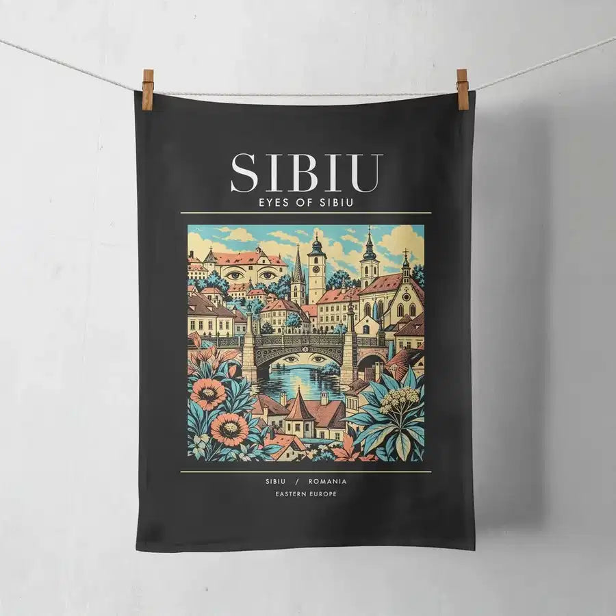 SIBIU - Poster - Towel - Black