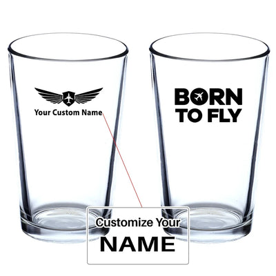 Born To Fly Special Beer & aviation design on beer water glass, versatile drinkware.