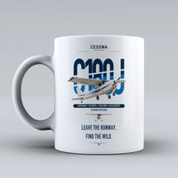 Thumbnail for Cessna 180J Skywagon design on white ceramic mug, double-side print