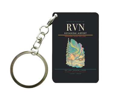 Rovaniemi Airport (RVN) design on black key chain