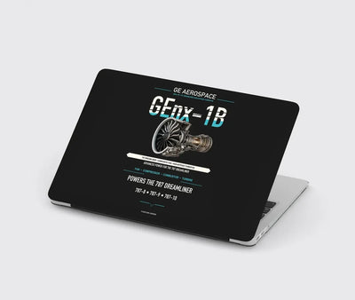 GEnx-1B design on black MacBook case