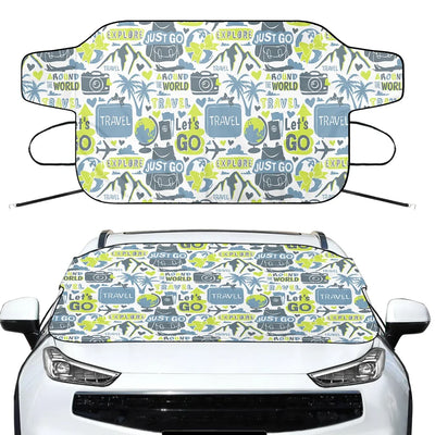 Motivational Travel Badges Car aviation design on car windshield cover.