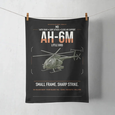 MD AH-6M Little Bird design on black towel