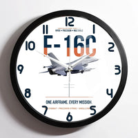 Thumbnail for F-16C Fighting Falcon One Airframe Every Mission design on white framed wall clock