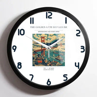 Thumbnail for VINTAGE G4116 - The Golden Gate Departure - Designed Wall Clocks design on white framed