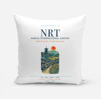 Thumbnail for Tokyo Narita International Airport (NRT) design on white pillow