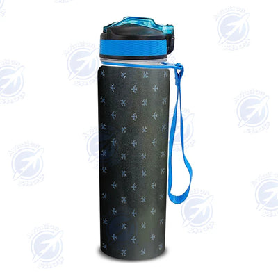 Nice Airplanes (Gray) Sports aviation design on sport kettle, insulated bottle with sport spout.