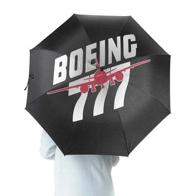 Amazing Boeing 777 aviation design on windproof polyester umbrella.