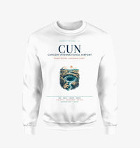 Thumbnail for Cancún International Airport (CUN) design on white sweatshirt