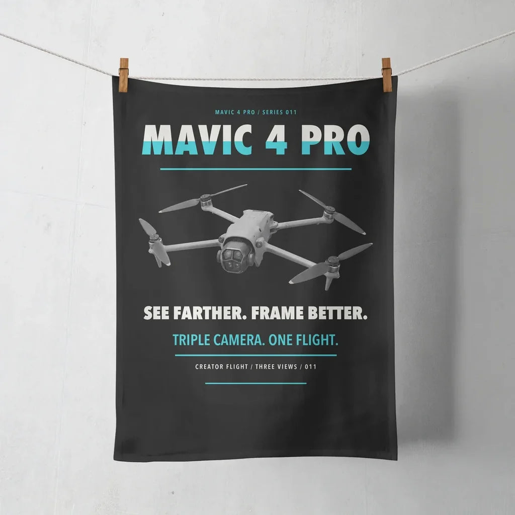 DJI Mavic 4 Pro design on black towel