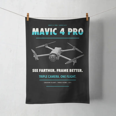 DJI Mavic 4 Pro design on black towel