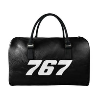 Thumbnail for Boeing 767 Flat Text aviation leather travel bag in full-grain leather.