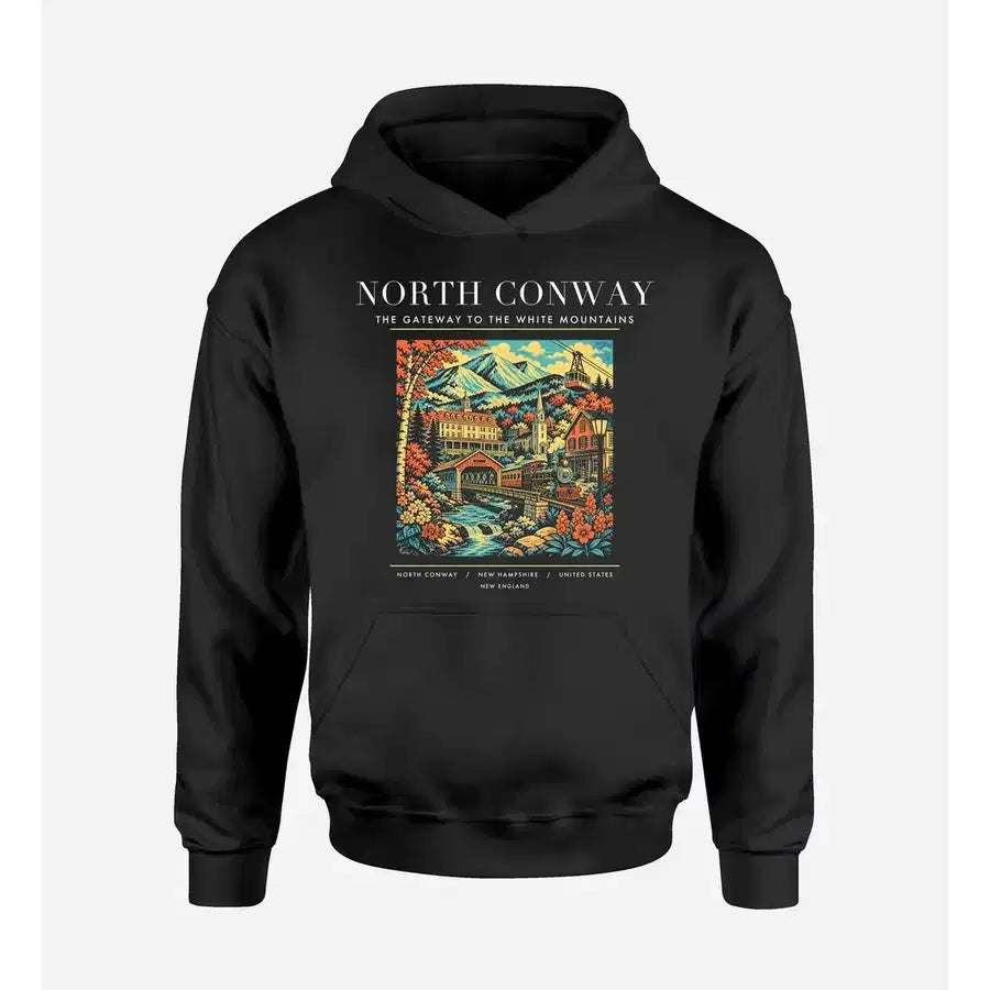 NORTH CONWAY - Poster - Premium Hoodie - Black