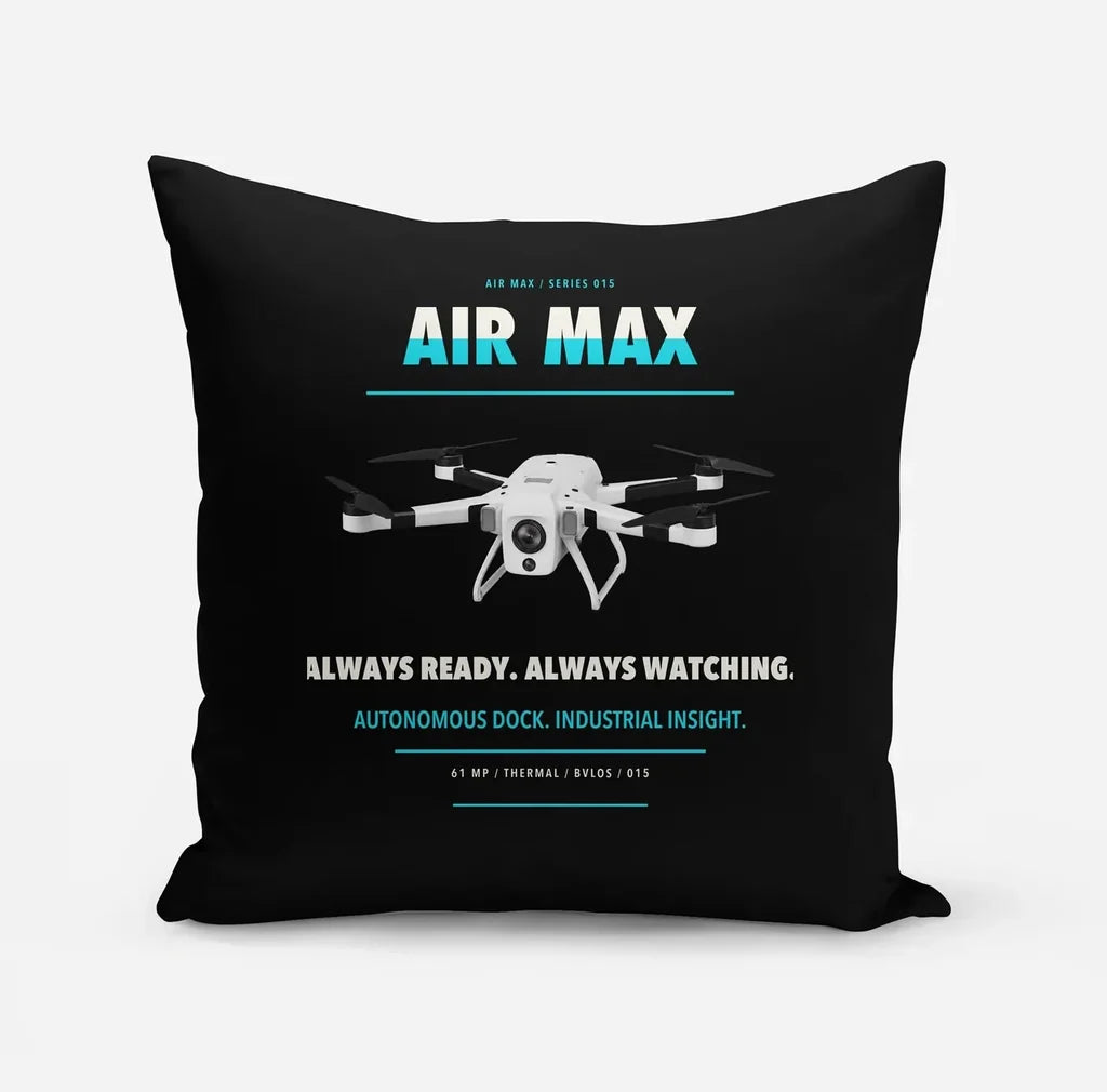 Percepto Air Max design on black pillow