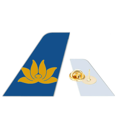 Vietnam Airlines aviation design tail-shape badge pin in polished alloy.