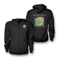 Thumbnail for PENISCOLA - Poster - Zipped Hoodie - Black