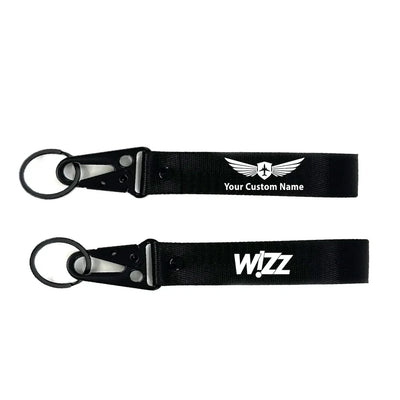 Wizz Airlines aviation hawk-shaped key chain, durable metal alloy.