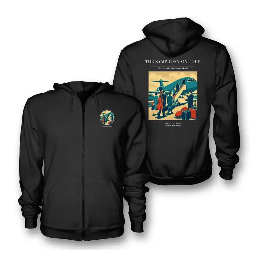 VINTAGE G4421 - The Symphony On Tour - Premium Zipped Hoodie design on black