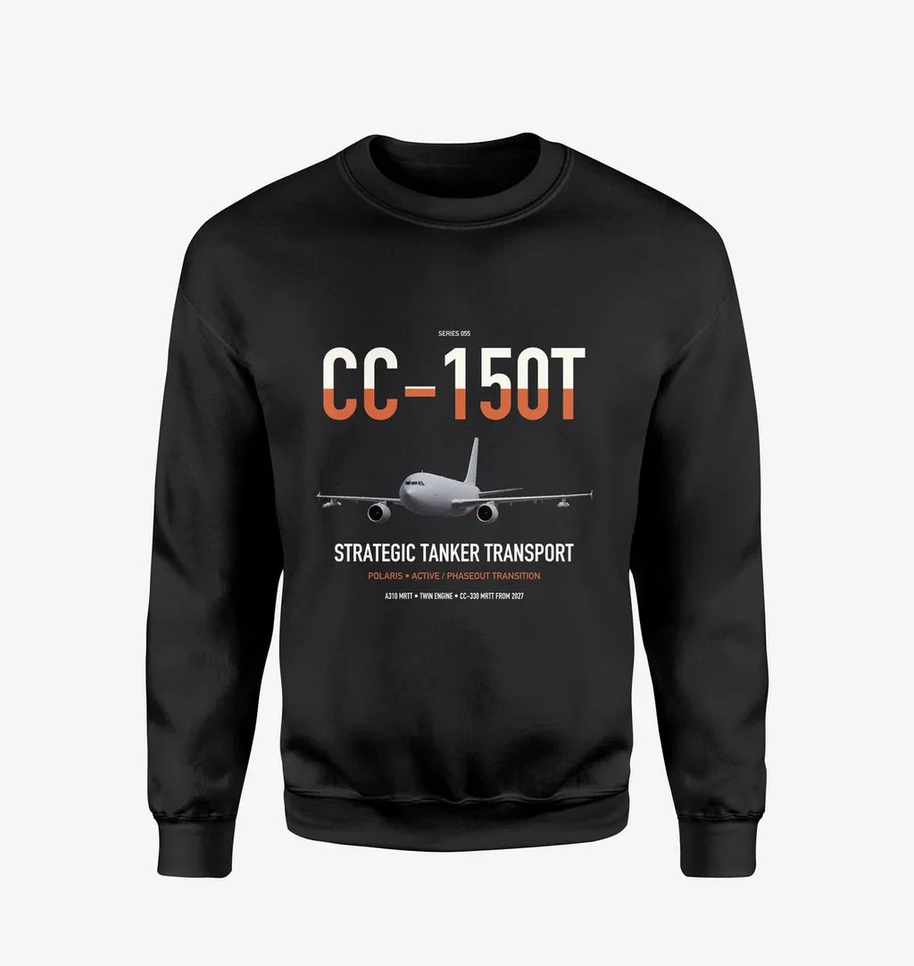 Airbus CC-150T Polaris design on black sweatshirt